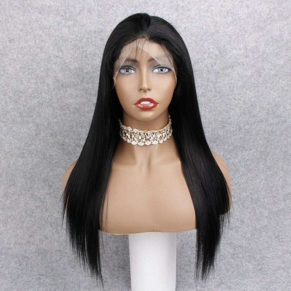 100% Human Hair TRANSPARENT Lace Front Jet Black - Picture 2 of 6